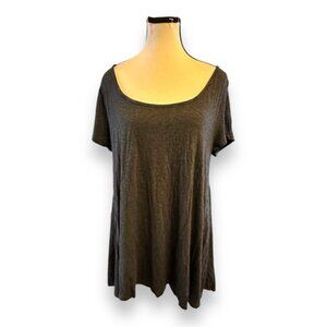 Womens torrid 0 Dark Heather Grey Boat Neck Hi Lo Top L 12 14